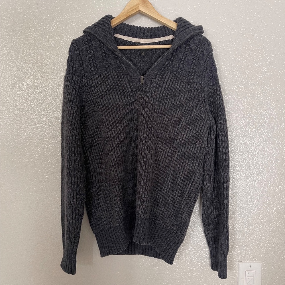 Banana Republic Navy Blue Men's Half Zip Wool Blend Sweater Size Medium